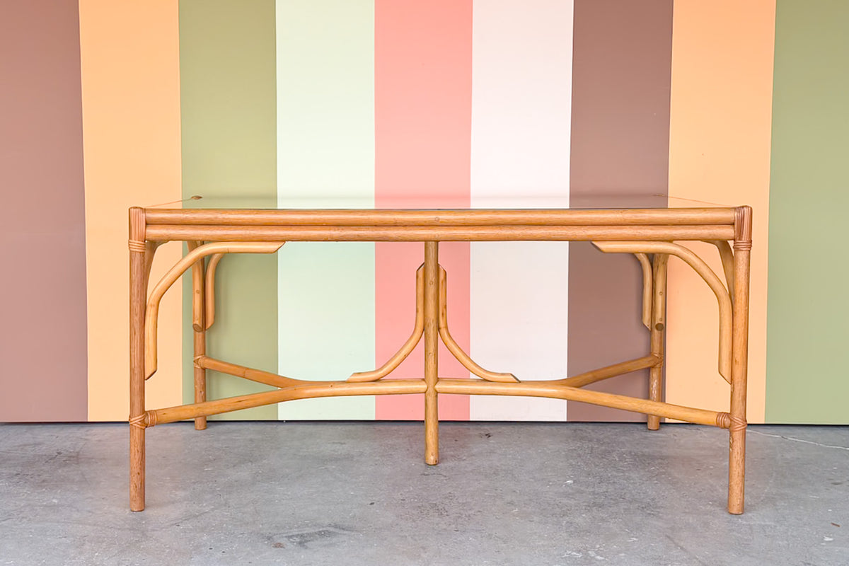 Old Florida Rattan Dining Table