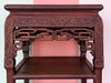 Chinoiserie Carved Rosewood and Marble Side Table