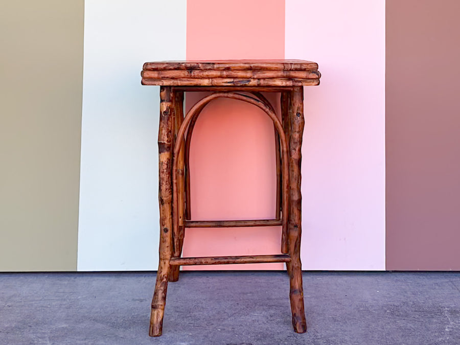 Tortoiseshell Rattan Side Table