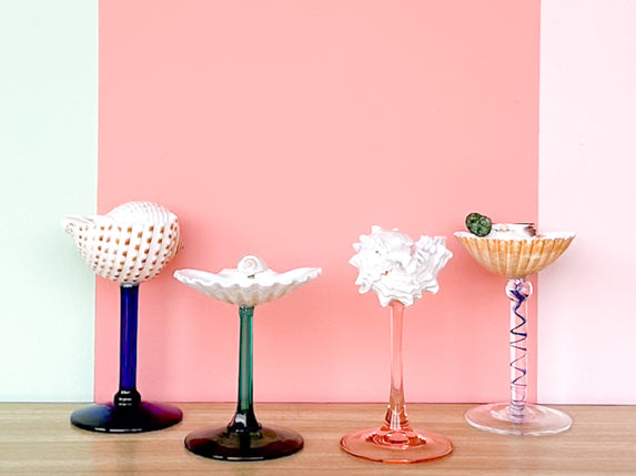 Set of Four Colorful Shell Coupes