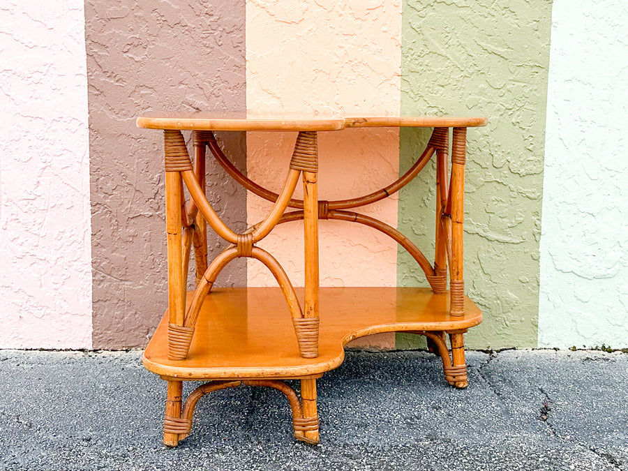 Heywood Wakefield Ashcraft Two Tier Corner Table