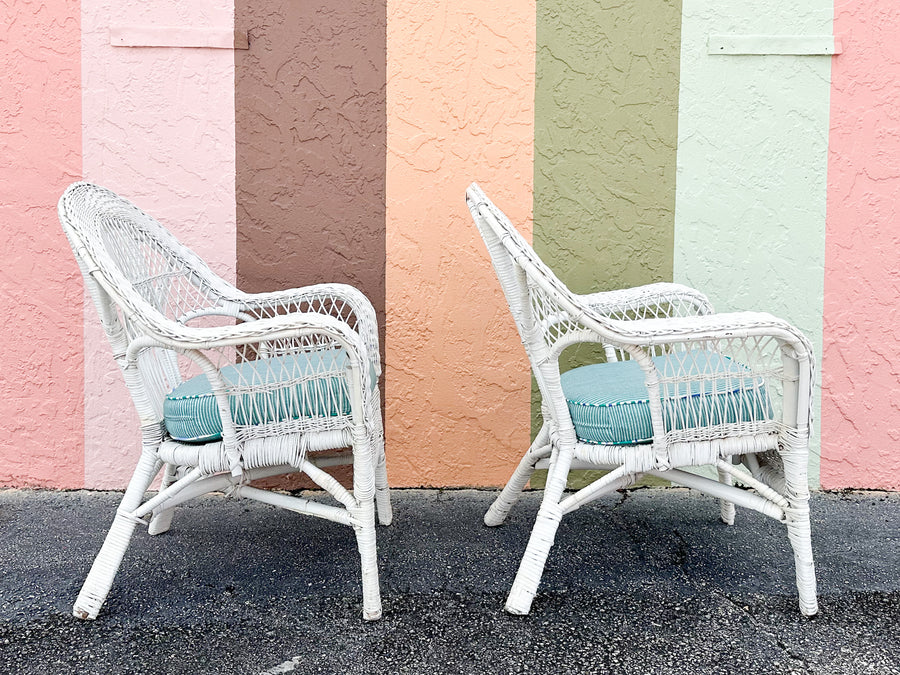 Pair of Wicker Chic Lounge Chairs