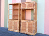 Pair of Coastal Rattan Wrapped Cabinets