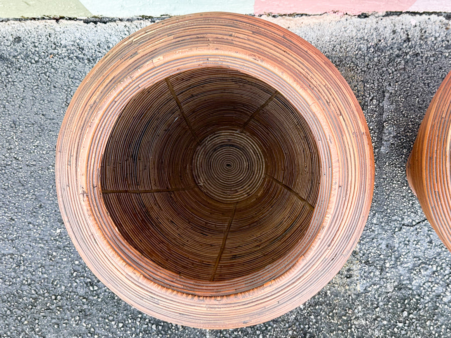 Pair of Large Pencil Reed Vases