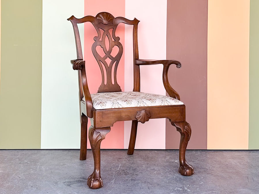 Wood Shell Motif Arm Chair