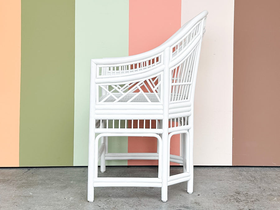 White Brighton Style Rattan Chair
