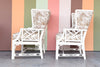 Pair of Fretwork Wingback Chairs