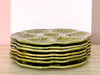 Set of Six French Moss Green Oyster Plates