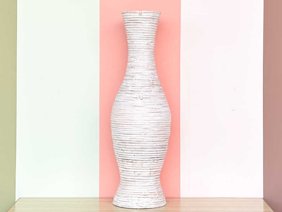 Pair of PIckled Pencil Reed Vases