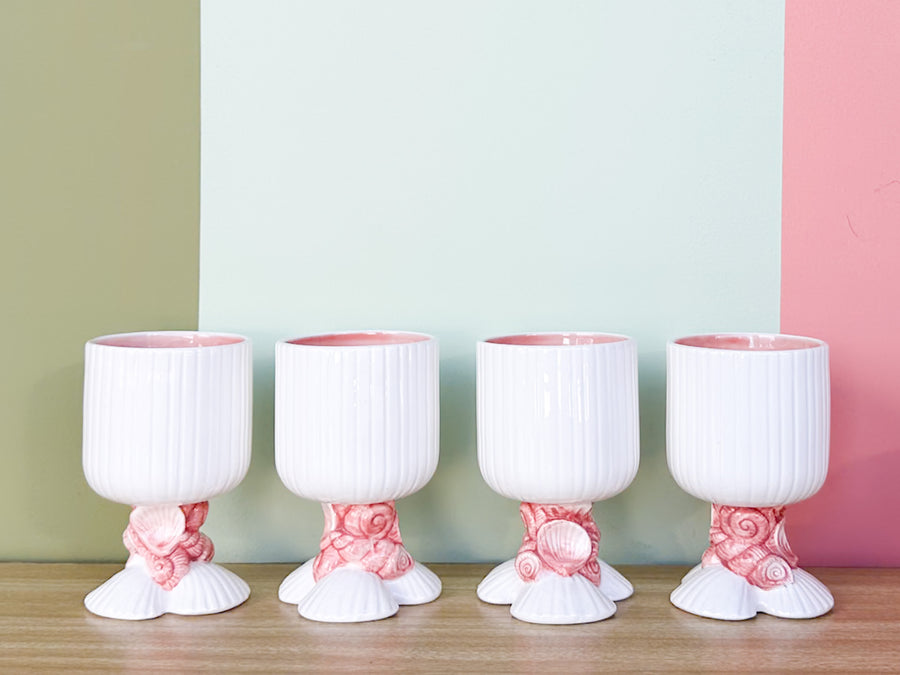 Set of Ten Fitz and Floyd Oceana Goblets