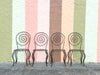 Set of Four Whimsical Circle Back Wrought Iron Chairs