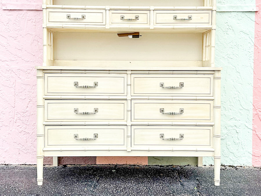 Faux Bamboo Henry Link Dresser and Hutch