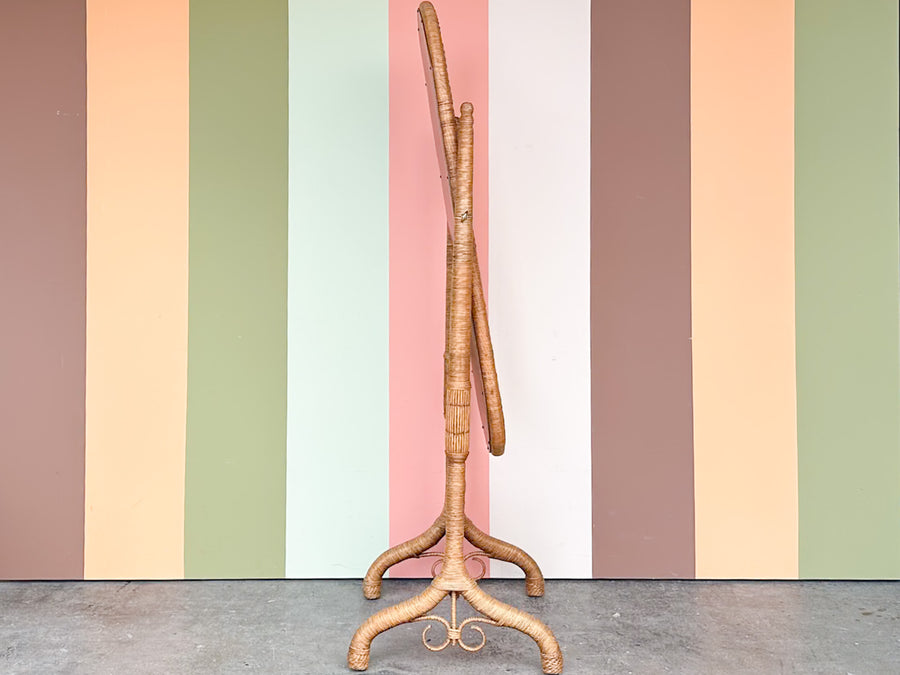 Braided Rattan Cheval Mirror