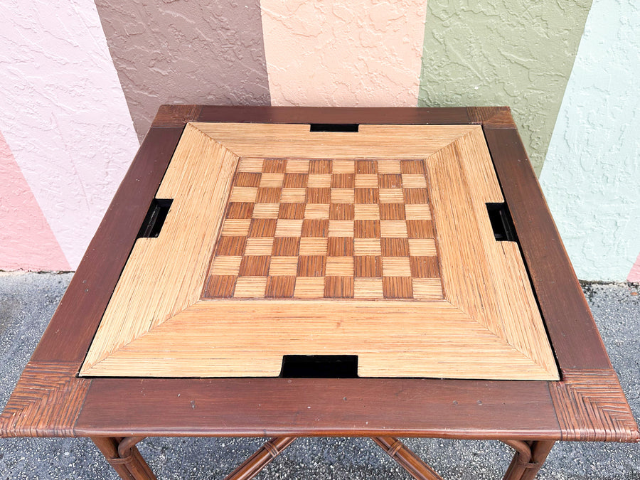 West Indies Style Rattan Backgammon Table
