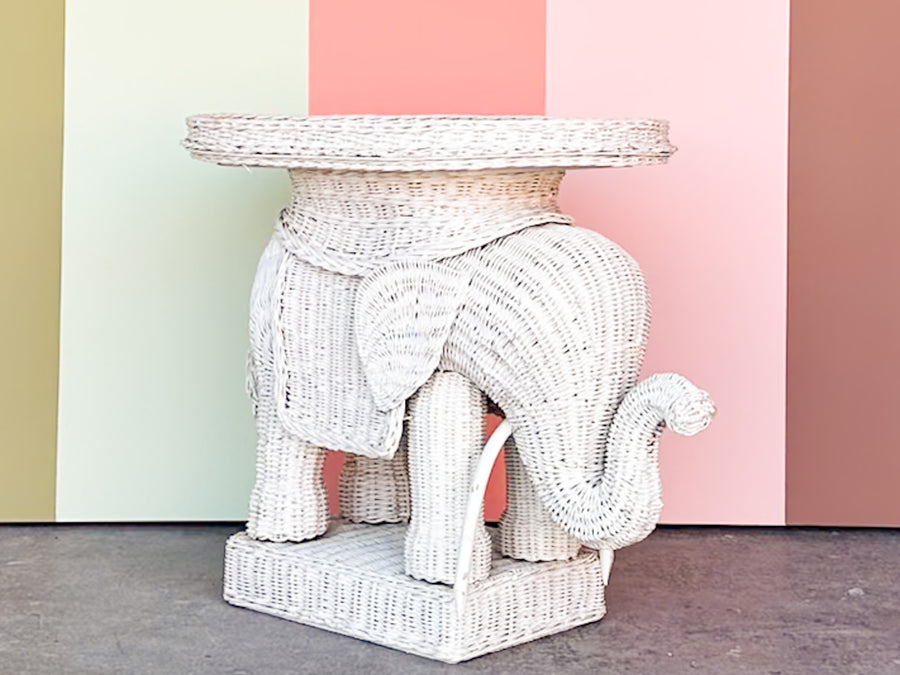 Wicker Elephant Garden Seat