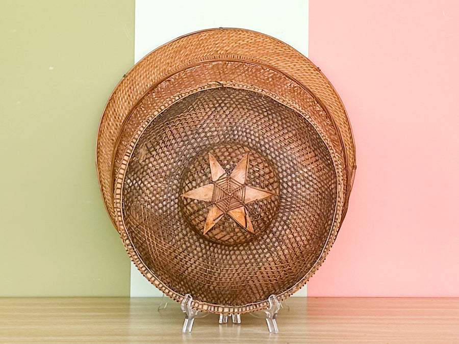 Trio of Cane and Rattan Hats