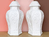 Pair of Painted White Chinoiserie Lamps