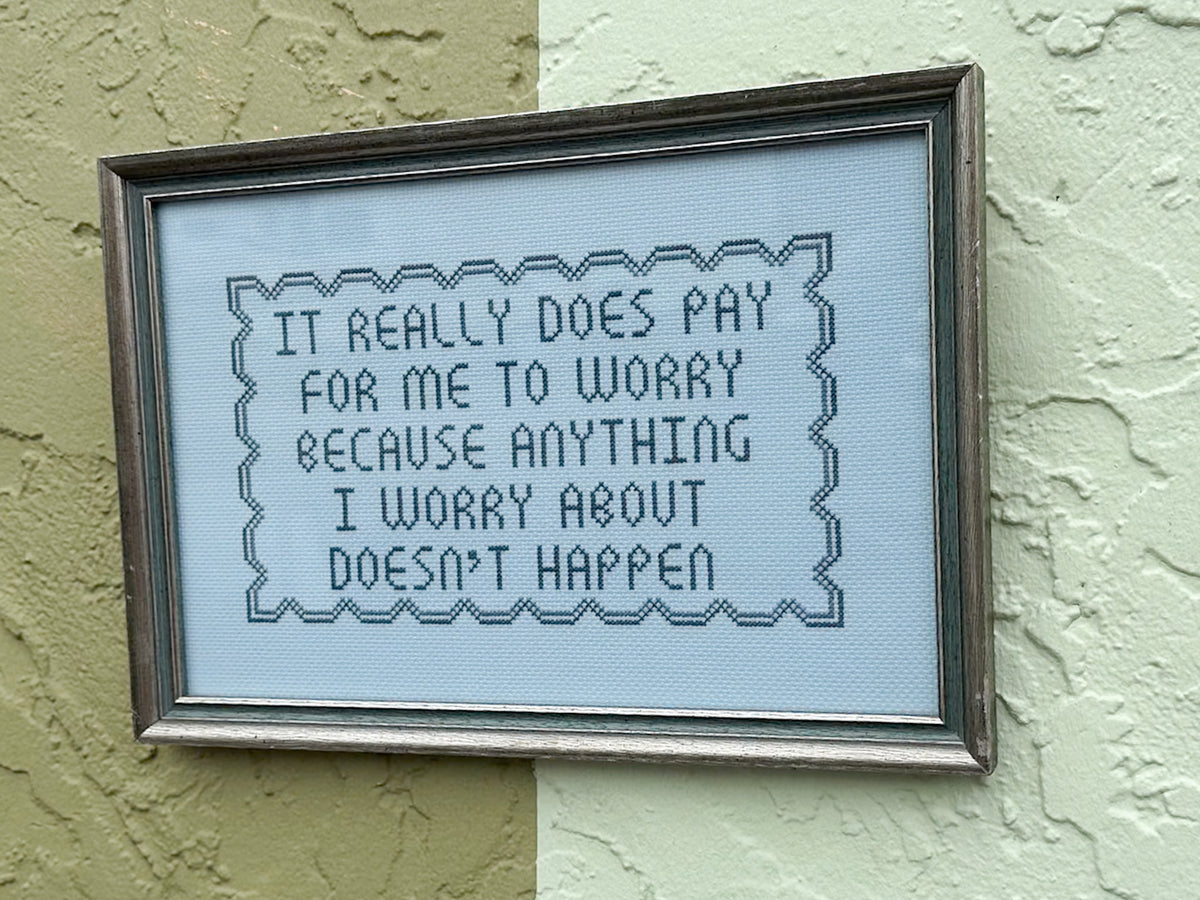 Really Does Pay Needlepoint Framed Art