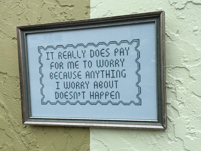 Really Does Pay Needlepoint Framed Art
