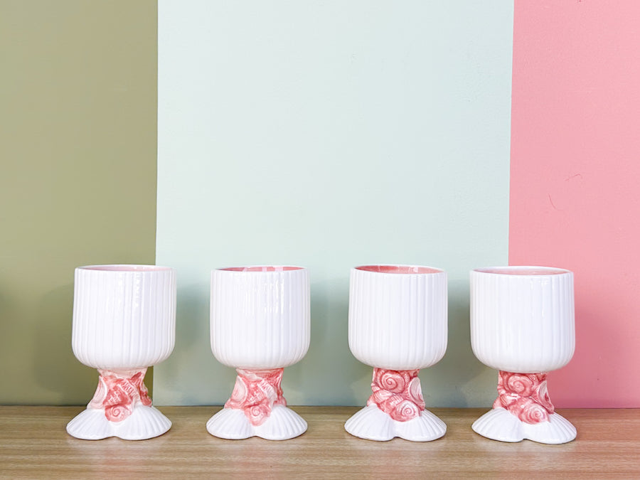 Set of Ten Fitz and Floyd Oceana Goblets