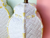 Pair of Faux Bamboo Woven Ceramic Lamps