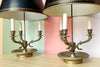 Pair of Brass Sea Serpent Lamps with Shades
