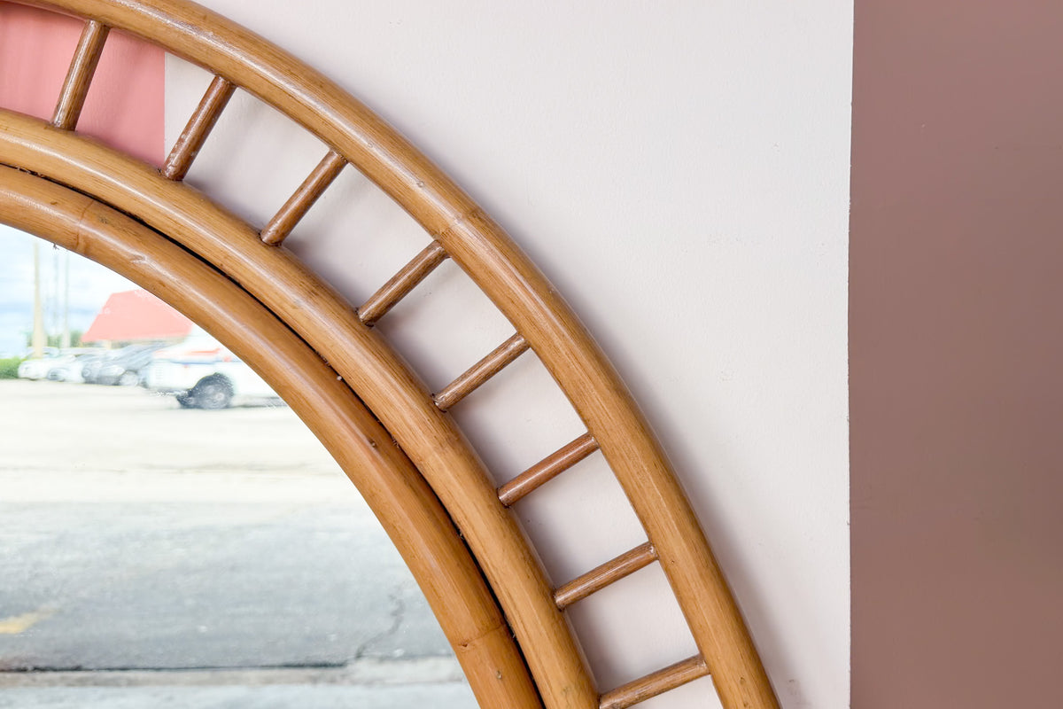 Old Florida Rattan Arch Mirror