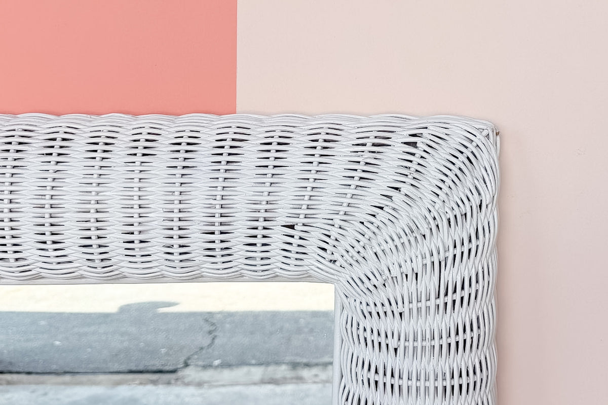Rectangle Wicker Mirror