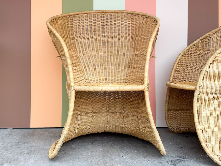 Pair of Wicker Chic Rocking Chairs