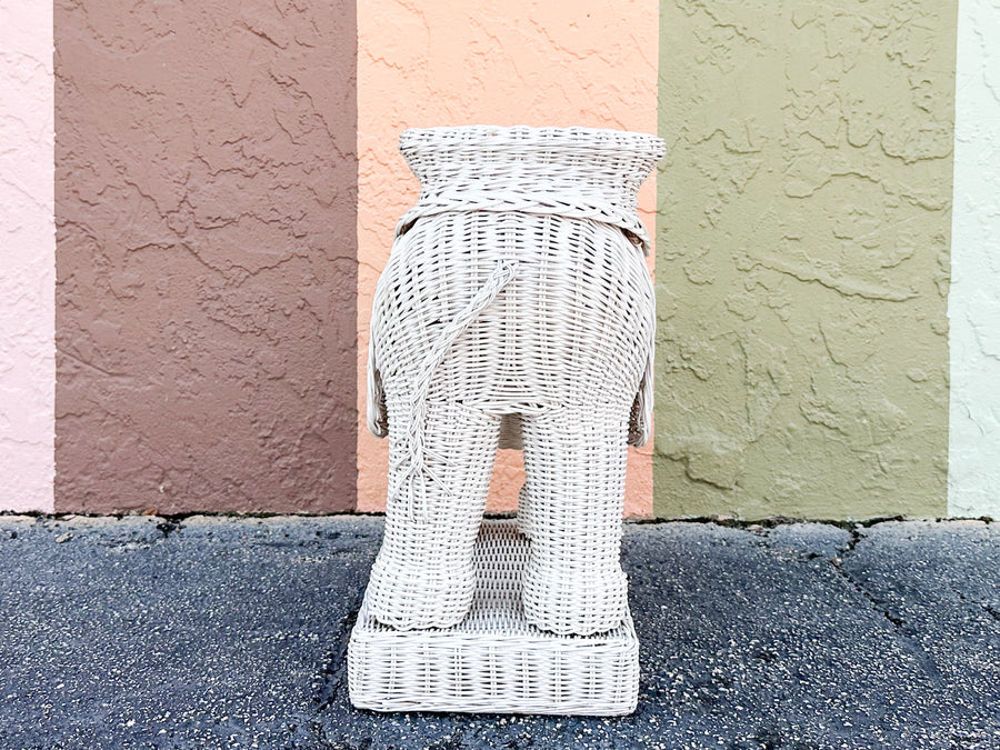 Wicker Elephant Garden Seat