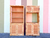 Pair of Coastal Rattan Wrapped Cabinets