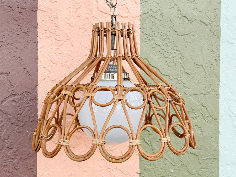 Old Florida Rattan Pendant