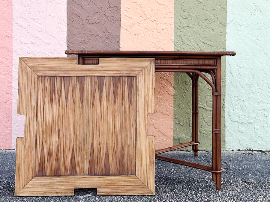 West Indies Style Rattan Backgammon Table