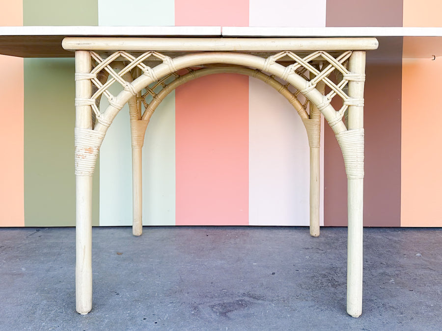 Ficks Reed Lattice Rattan Flip Top Game Table