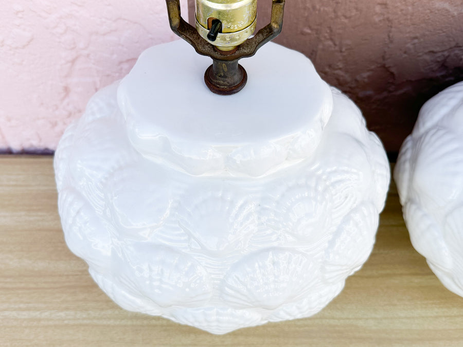 Pair of Cute Coastal Shell Lamps