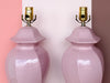 Pair of Pink Chic Swirl Ginger Jar Lamps
