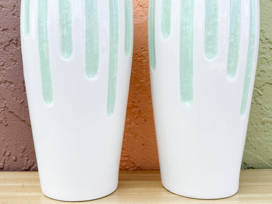 Pair of Seafoam Drip Lamps