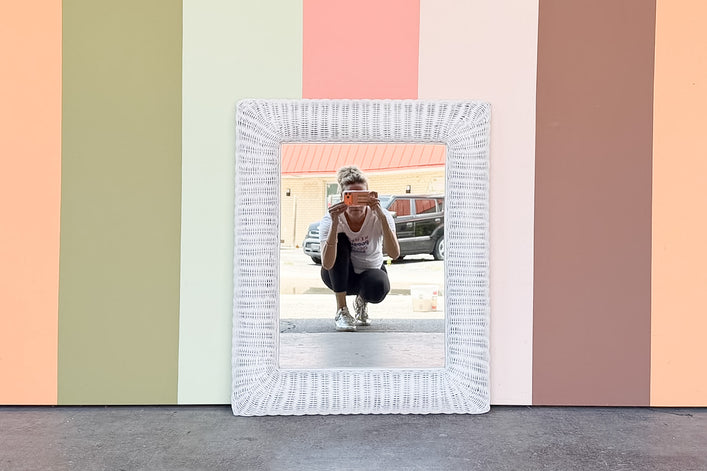 Rectangle Wicker Mirror