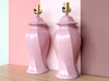 Pair of Pink Chic Swirl Ginger Jar Lamps