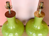 Pair of Key Lime Crackle Lamps