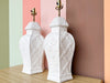 Pair of Painted White Chinoiserie Lamps