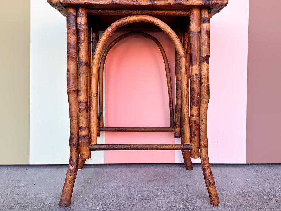 Tortoiseshell Rattan Side Table