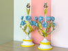 Pair of Sweet Floral Tole Lamps