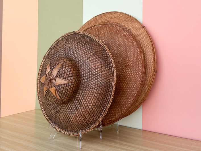 Trio of Cane and Rattan Hats