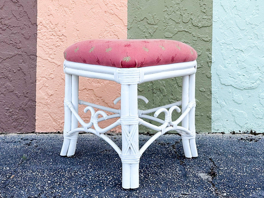 Clover Rattan Coffee Table with Stools