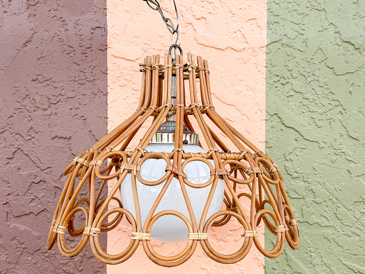 Old Florida Rattan Pendant
