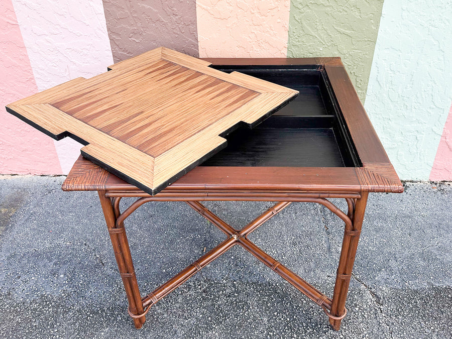 West Indies Style Rattan Backgammon Table