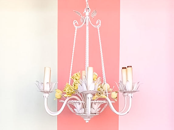 Sweet Spring Tole Chandelier