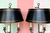 Pair of Brass Sea Serpent Lamps with Shades