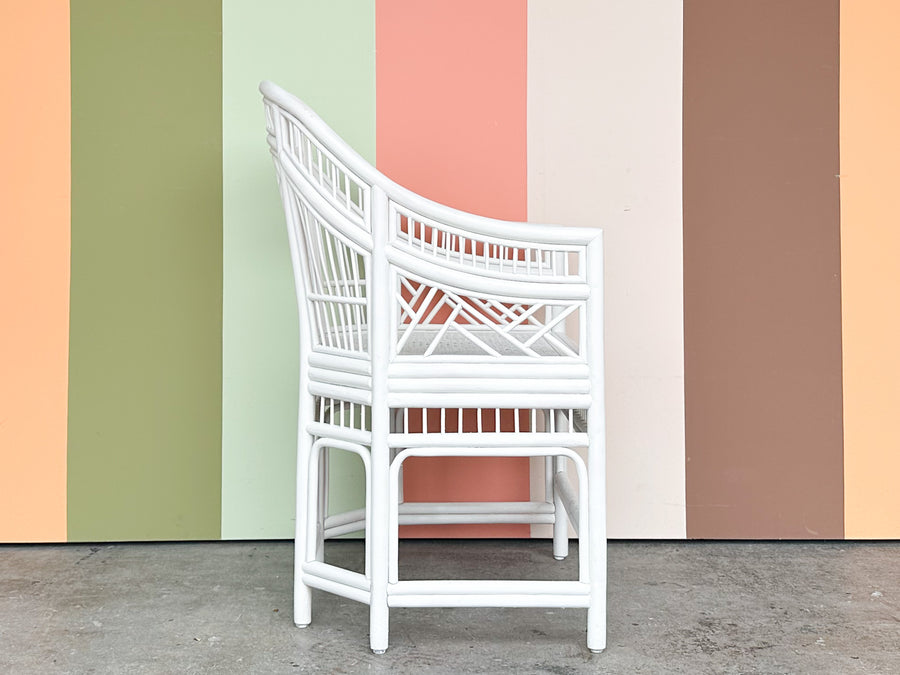 White Brighton Style Rattan Chair